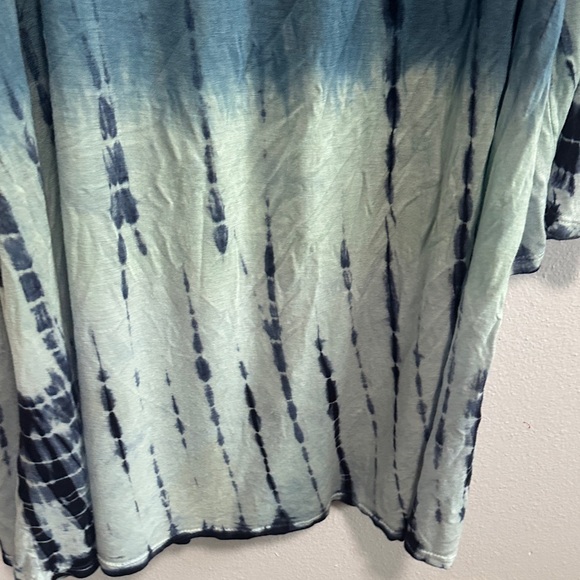 Blue Dip-Dye Cold Shoulder Long Sleeve Top - Picture 9 of 12